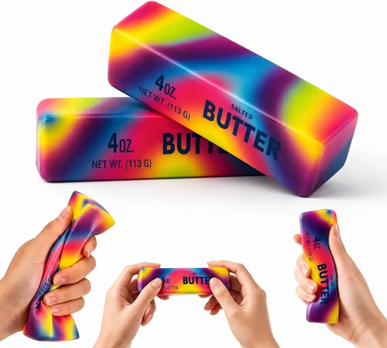 1PC/2PCS Rainbow Butter Squishy Toys Party Favors Icebreaker Gifts Slow Rising Soft Squeeze Sensory Fidget Gift Basket Stuffers