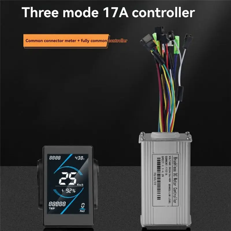A30P-36V 48V 17A Brushless Controller T5S LCD Display Meter+130X Throttle Kit For Electric Scooter E-Bike Repair Kit