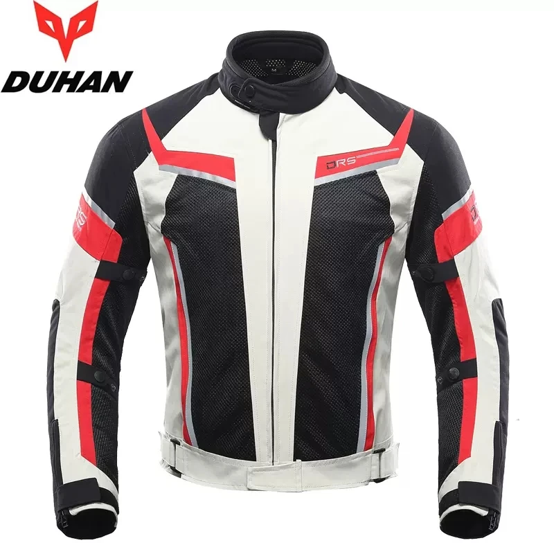 DUHAN Summer Motorcycle Jacket Man Riding Jacket Motorcycle Pants Suit Breathable Mesh Jacket