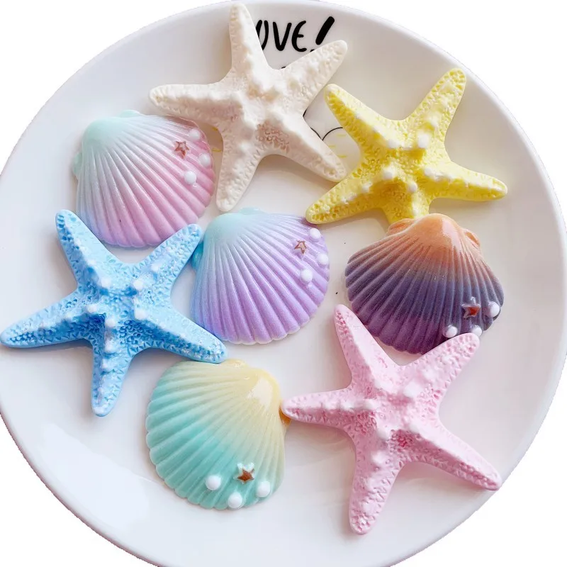 8 Stück Meerjungfrauen-Muscheln-Stern-Kuchendekorationen, Meerjungfrauen-Motiv für Geburtstagskuchen, Babyparty- und Hochzeits-Cupcake-Topper – Detail 2