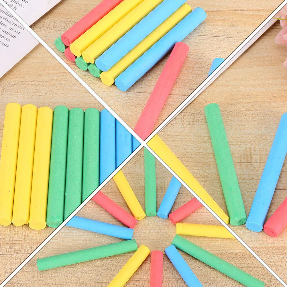 

24Pcs Water-Soluble Chalk Set Dust-Free Lightweight Portable Erasable for Teachers Students Glass Plastic Cement Boards Colorful