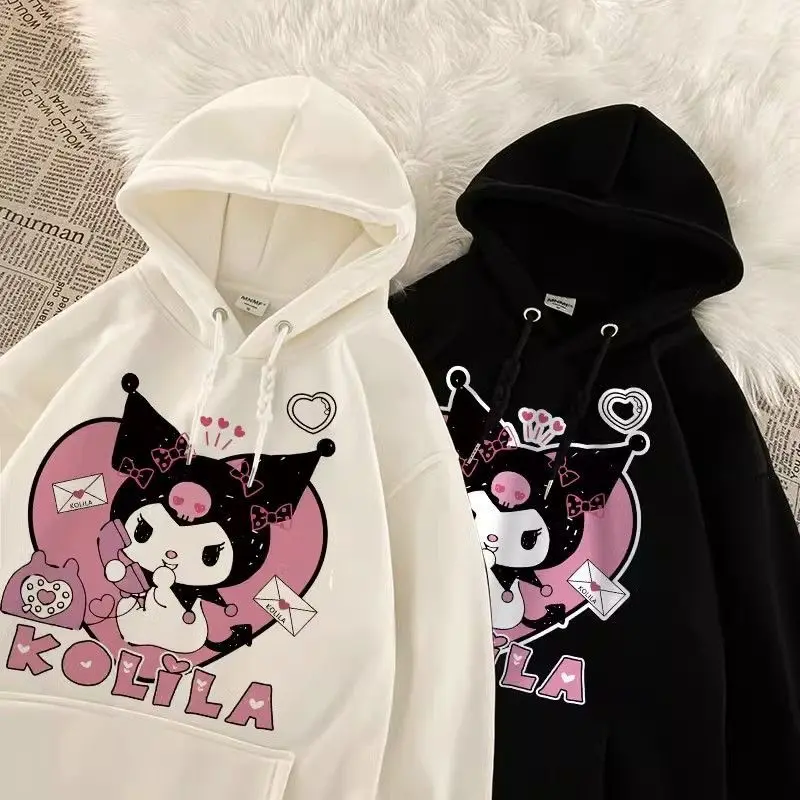

Kuromi Graphic Print Hoodie Cute Casual Sweatshirt Hooded Pullover for Men and Women Perfect for Fall Winter Sweater Hoodie