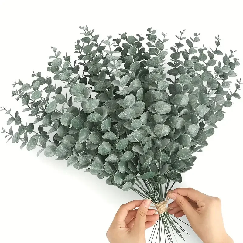 5/10/20 stücke künstlich getrocknete konservierte Eukalyptus blätter Zweige Duschen Hochzeits arrangements Eukalyptu Pflanzen Vase Wohnkultur – Detail 8
