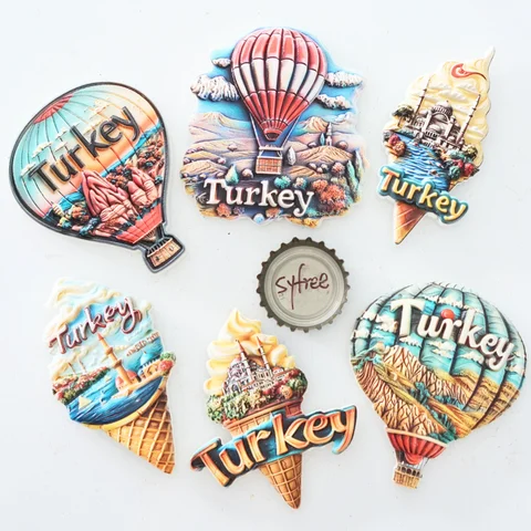 1pc, Turkey fridge magnets, hot air balloon fridge magnets, ice cream fridge magnets, colorful fridge magnets, Turkey scenery fr