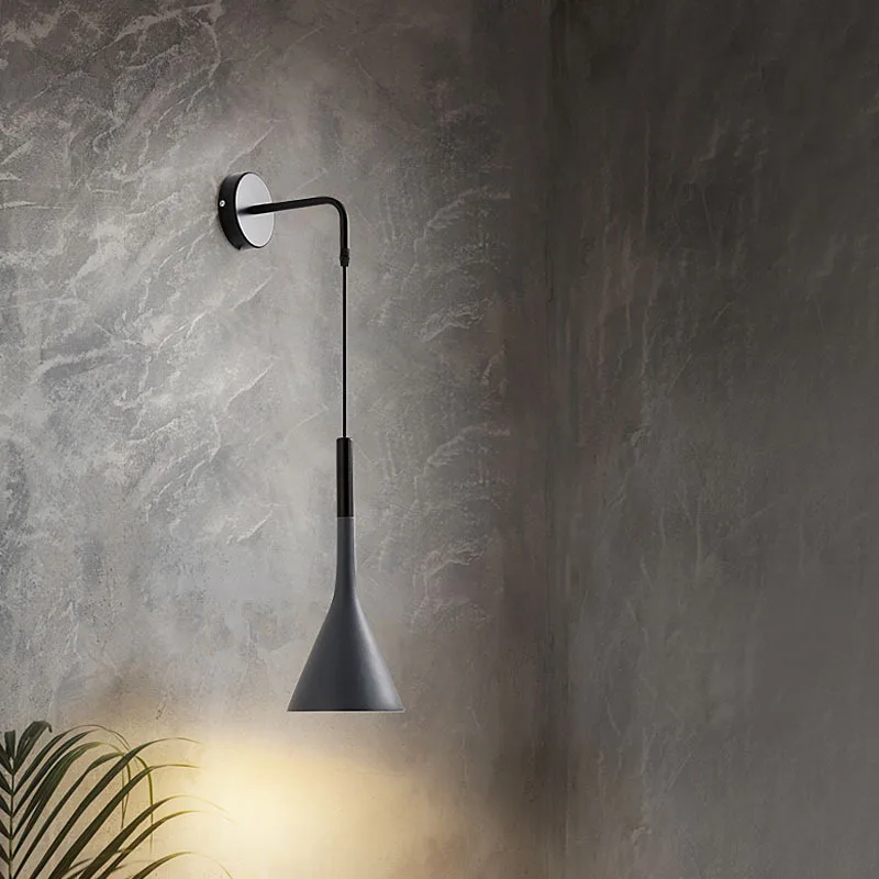 Lámpara de pared para cabecera de arte de aluminio, aplique de pared del dormitorio para cocina, restaurante, lámpara de pared moderna, apliques nórdicos de macarrón