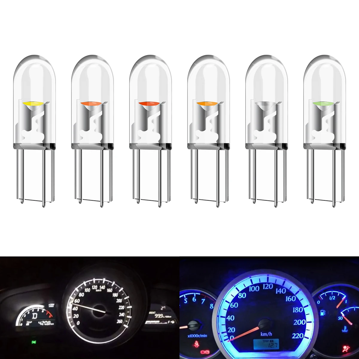 

2/10PCS T5 W3W LED Bulbs Canbus Car Interior Reading Light COB Dashboard warning Indicator Lamp Wedge Auto Instrument Lamp 12V