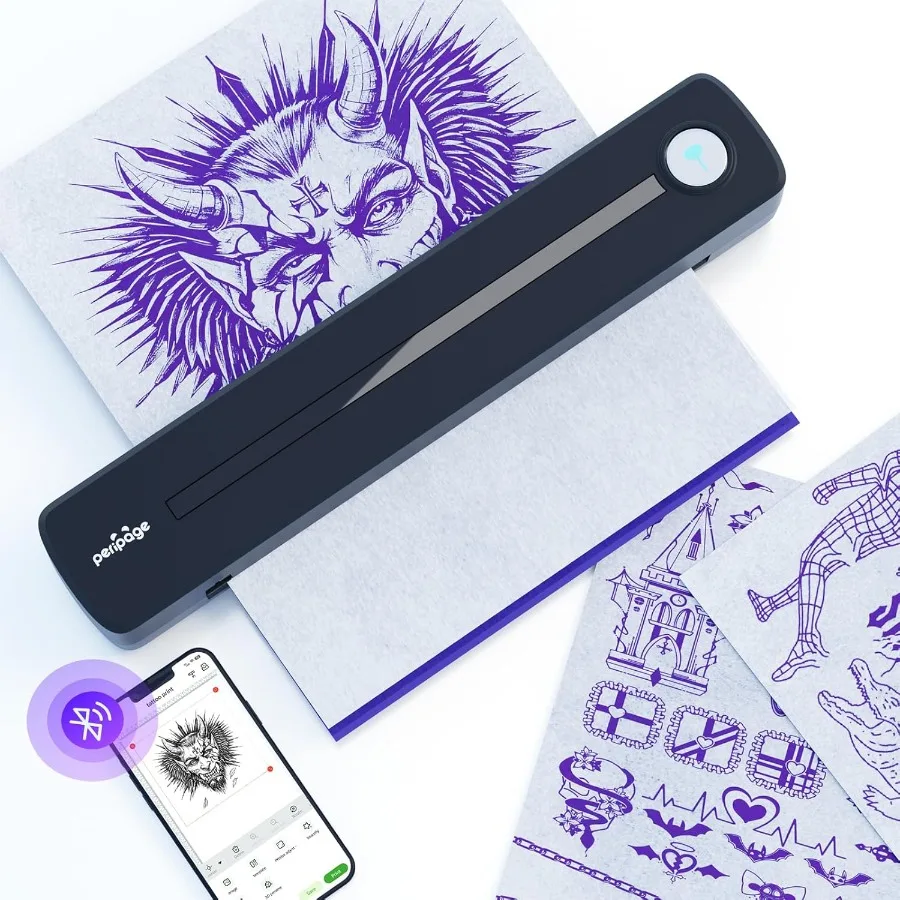 

P91 Tattoo Stencil Printer Wireless Thermal Tattoo Machine for Professional Tattoo Artists Compatible with Smartphone Pad and P
