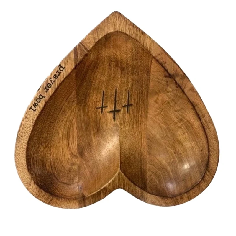 SEWS-Heart Shaped Prayer Bowl - Religious Gifts, Wooden Prayer Bowls, Prayer Dough Bowls, Christian Congregation Gifts