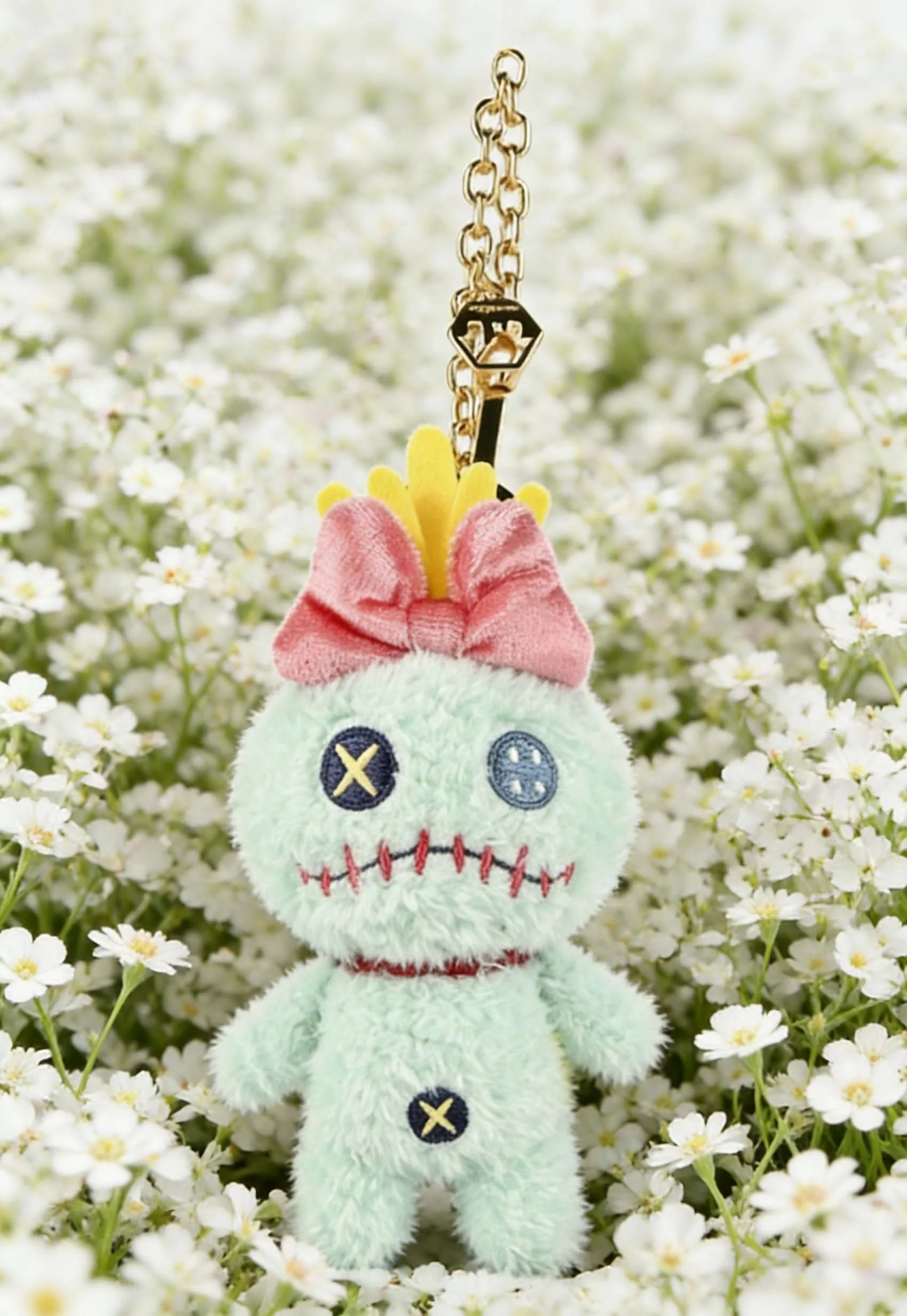 

Disney Lilo Stitch Scrump Plush Doll Cute Mint Green Stuffed Toy With Pink Bow Yellow Crown Soft Ragdoll For Kids Fans