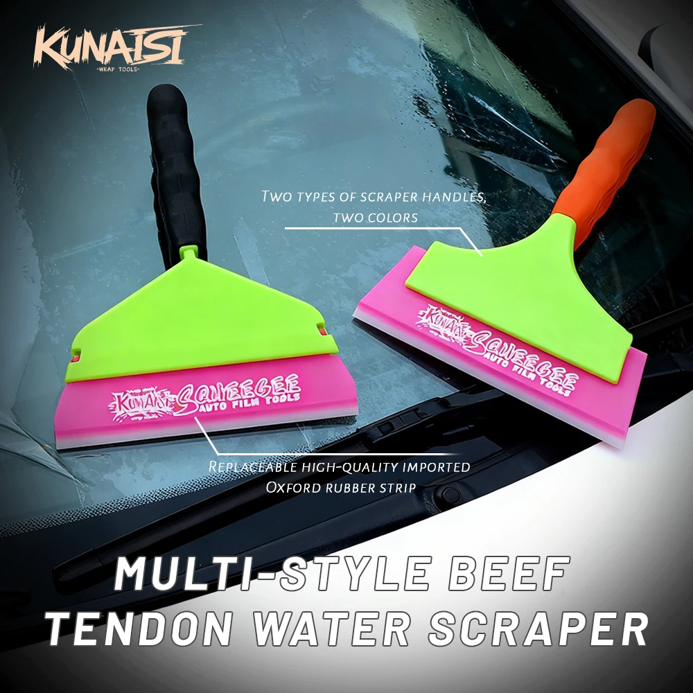KUNAISI Aluminum Alloy Car Window Tint Squeegee with Beef Tendon Rubber Blade, PPF Install Tool, Water Blade Wiper