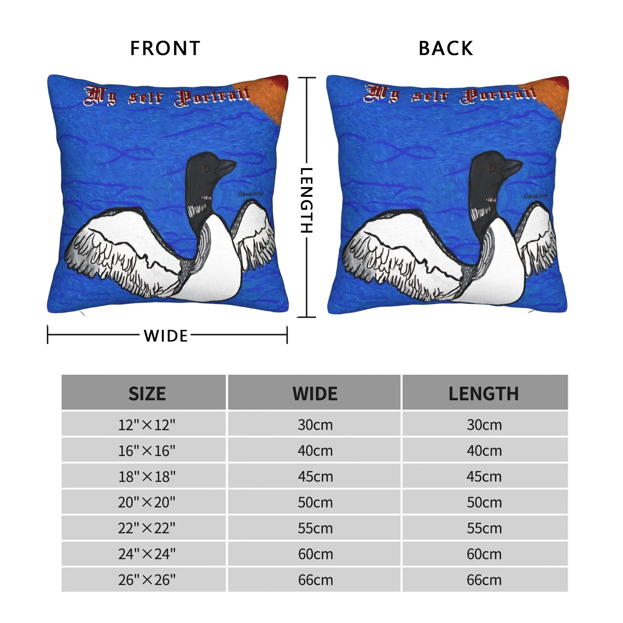 Heated Rivalry My self Portrait common loon  Square Pillow Case Polyester Decorative Pillow  Casual Pillowcase