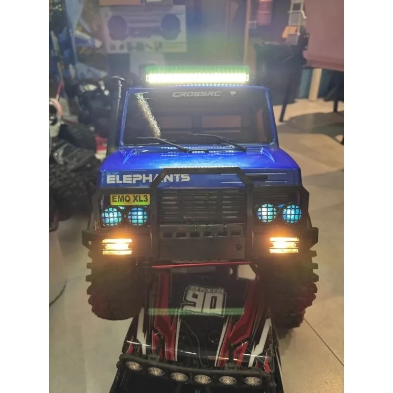 For 1/8 Scale Model CROSSRC EMO X6 XL3 RC Rock Crawler Roof Rack with LED Strip Lights Upgrade Kit for Damage-Free Installation