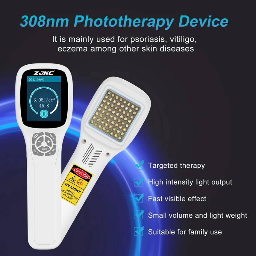 

ZJKC 308nm Excimer Phototherapy Treatment Device for Vitiligo Psoriasis Eczema Ultraviolet Uvb Blue Light Therapy Machine