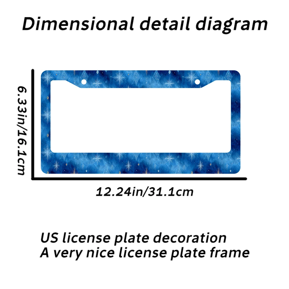 1 قطعة نمط النجمة الزرقاء 2 حفرة إطار لوحة الرخصة مادة الألومنيوم 6x12 بوصة مع المسمار مجموعة الرجعية الجدة سيارة الديكور هدية