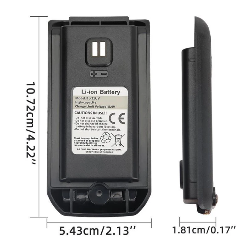 Baofeng UV-21 Pro Walkie Talkie Li-ion Battery Original Type-C Charging Fit For UV-21/UV-21Pro/UV-21Pro V2 Two Way Radio BL-21UV