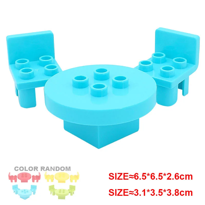 Big Size Building Blocks Amusement Park Accessories Slides Seesaw Swing Carousel Furniture Assembly Children\'s Toys City Gifts