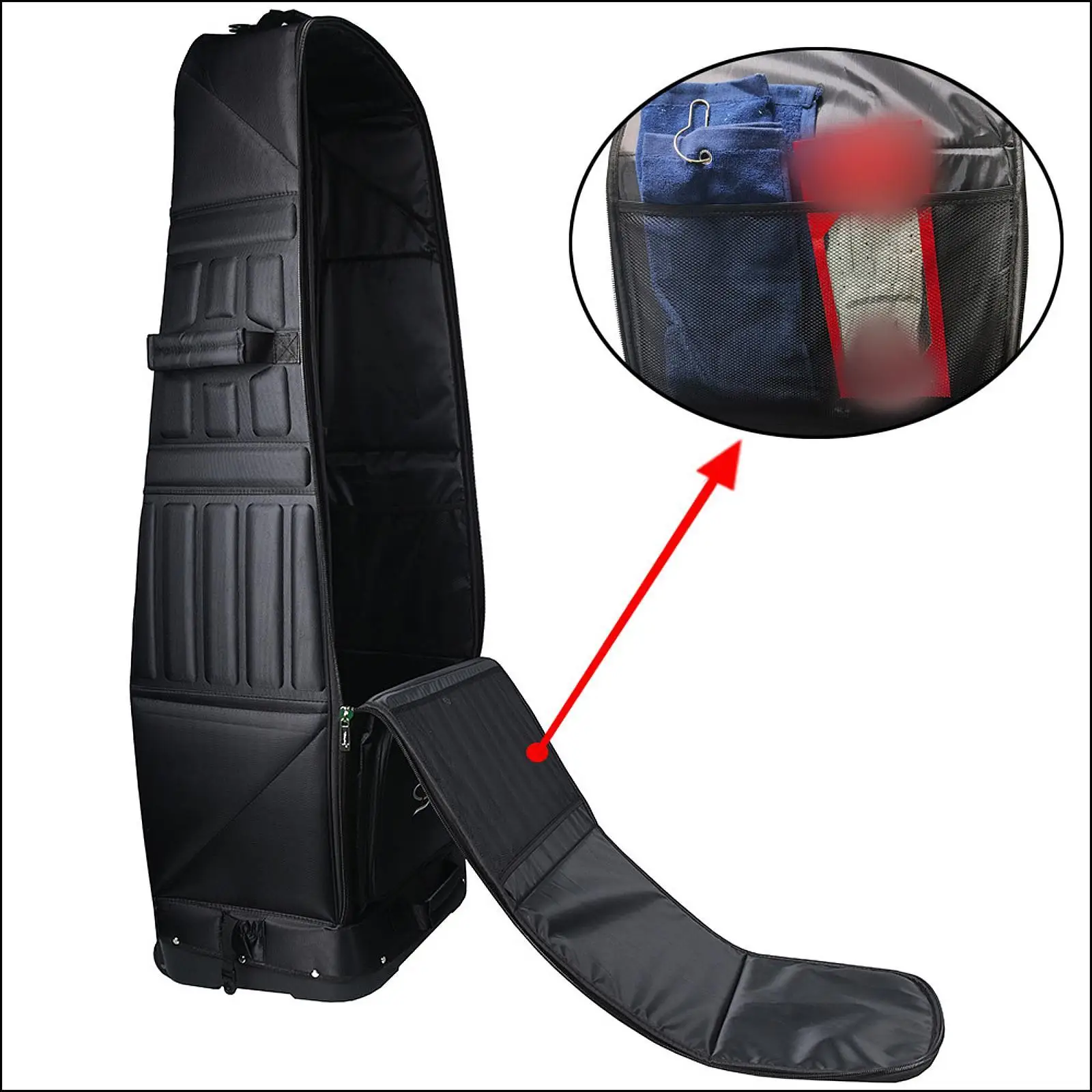 

Golf Travel Bag with Wheels Nylon Padded Protect Your Clubs Golf Travel Case