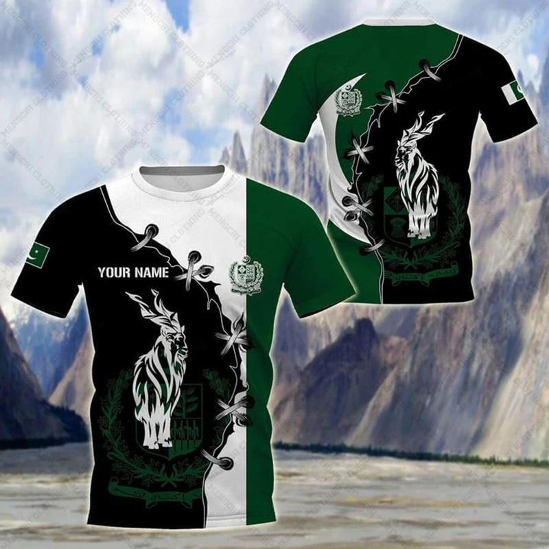 Custom Name Summer Casual Pakistan Flag Graphic T-shirts Cool Male Jersey Daily Casual Short Sleeve Tops Fast Dry Sportswear