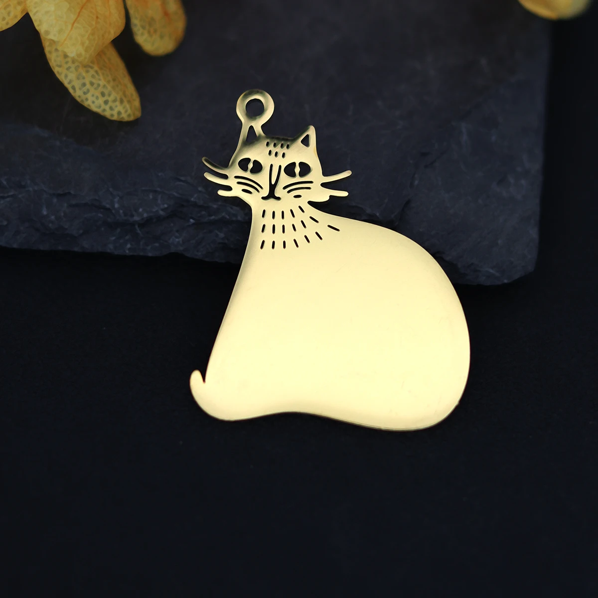 3pcs Cartoon Siamese Cat Stainless Steel Pendant Charms for Jewelry Making Necklace Keychain Funny Little Fat Kitten Kids Gifts