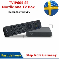 Linux&Android TV Box TVIP605 SE 4K 2.4G/5G dual WiFi Quad Core Smart Tvip Box Tvip605 Nordic TV v.605 H2.65 Box hot in Sweden