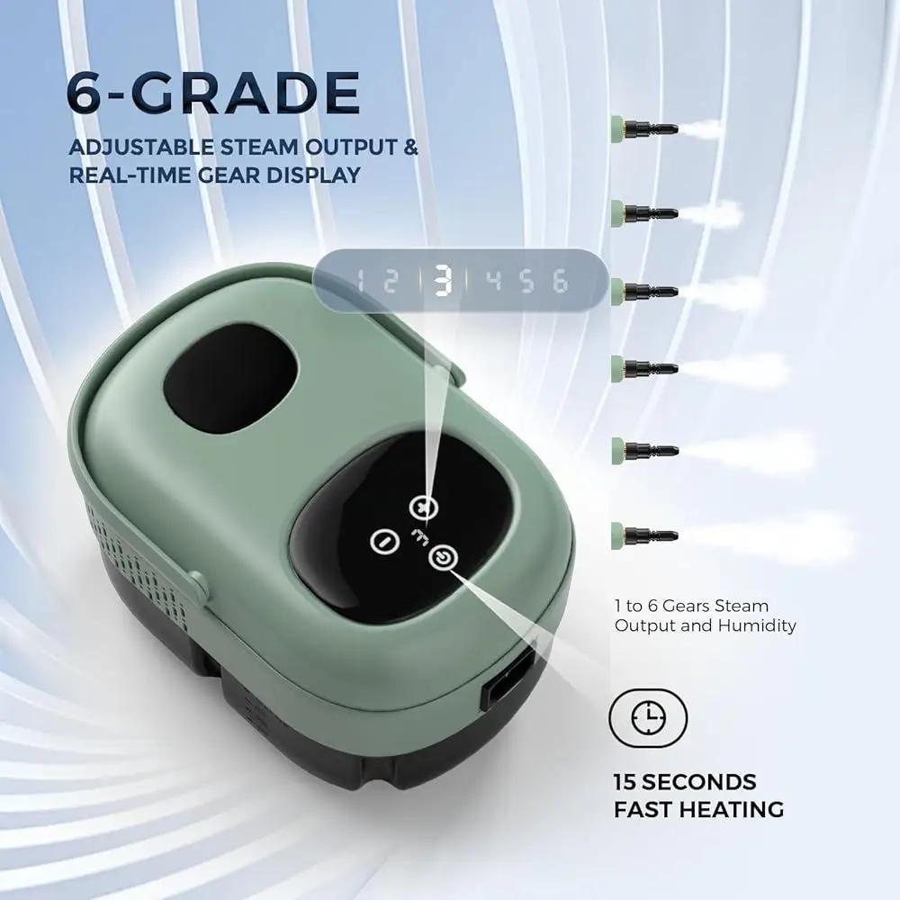 2500W 휴대용 스팀 청소기 고압 기선 휴대용 고온 자동차 홈 청소 6 기어 조절 가능 1100ml 탱크 5