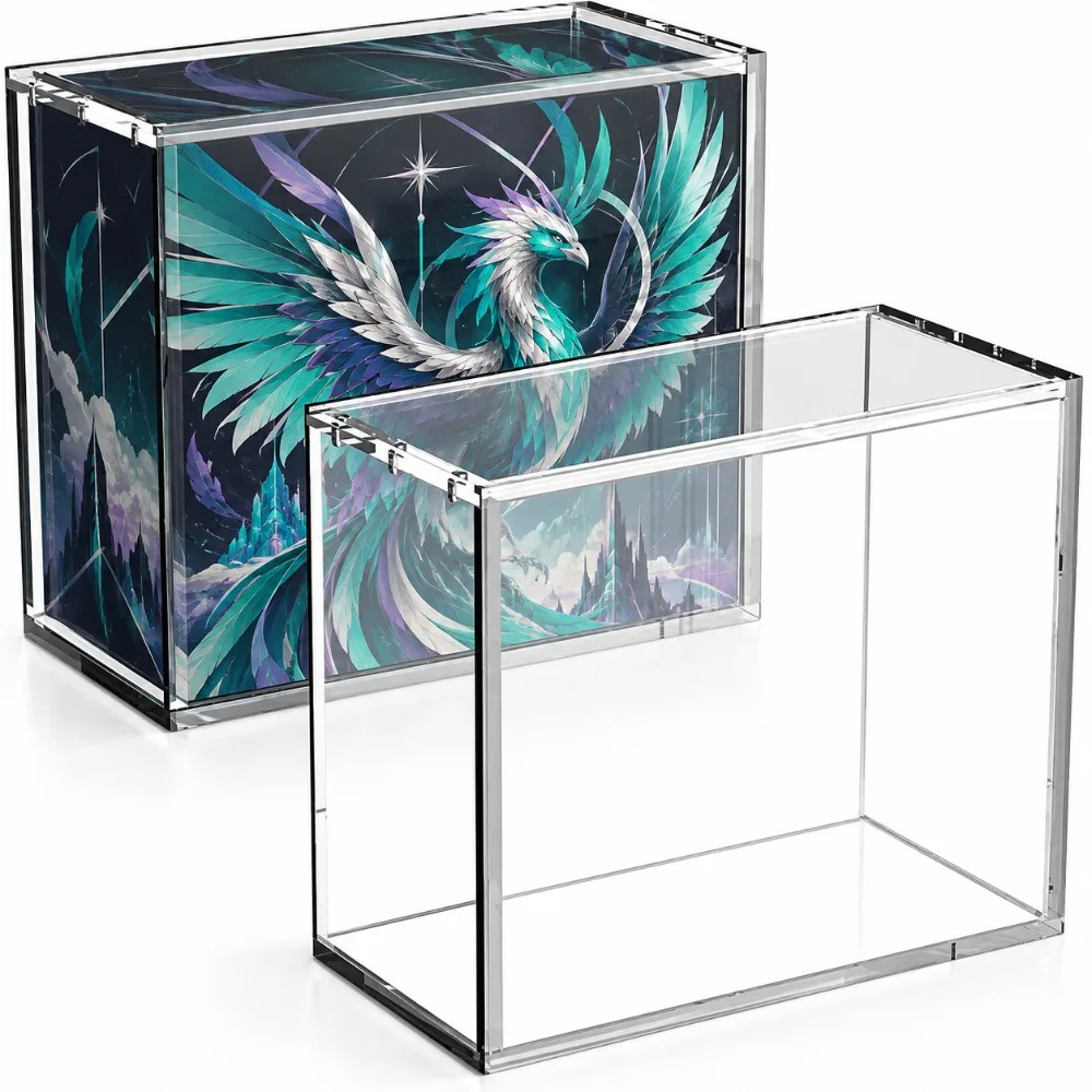 Clear Collector Showcase for ETB,5mm Thick Acrylic Elite Trainer Box Display Case with Magnetic Lid,Transparent TCG Storage Organizer for Trading Card Collections,Bookshelf,Desktop,Gaming Room and Hobby Shelf Display