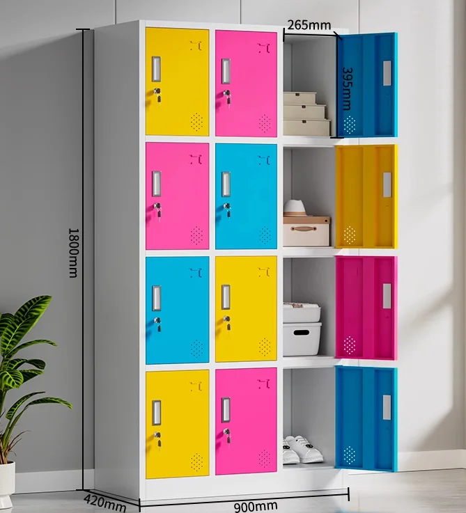bn12-Door Modern Steel Storage Cabinet with Multiple Colors for Living Room Home Office Office Building Made in China%