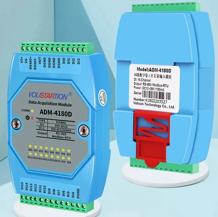 Módulo de adquisición de cantidad de interruptor de 8 canales, ADM-4184, 8DI/4DO, 4 canales, salida de relé, 485 modbus ADM-4184