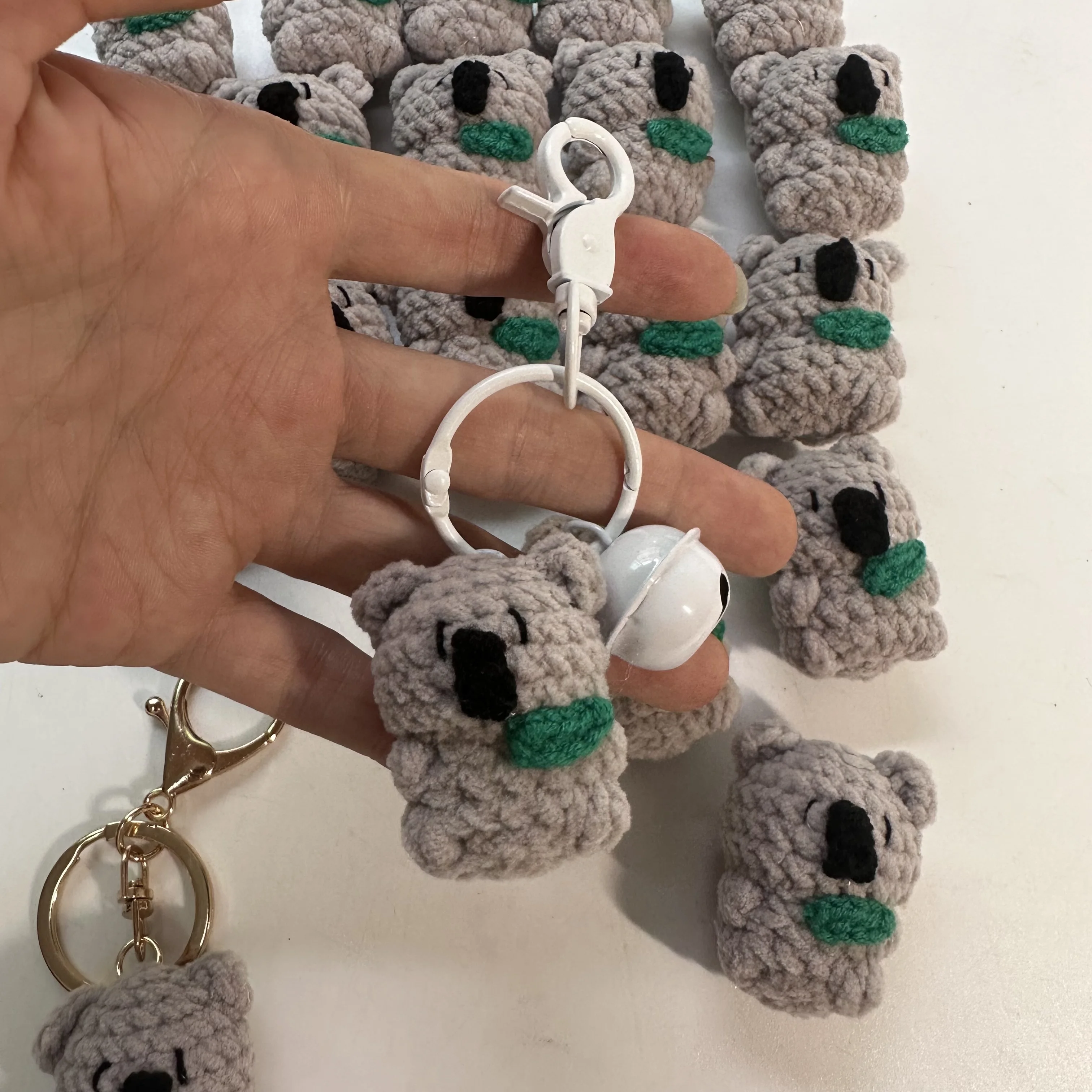 Knitted Handmade 3.5cm Cute Knitting Mini Crochet Koala Ornaments Sloth Shape Crochet Yarn Pendants DIY Doll Keyrings Wholesale