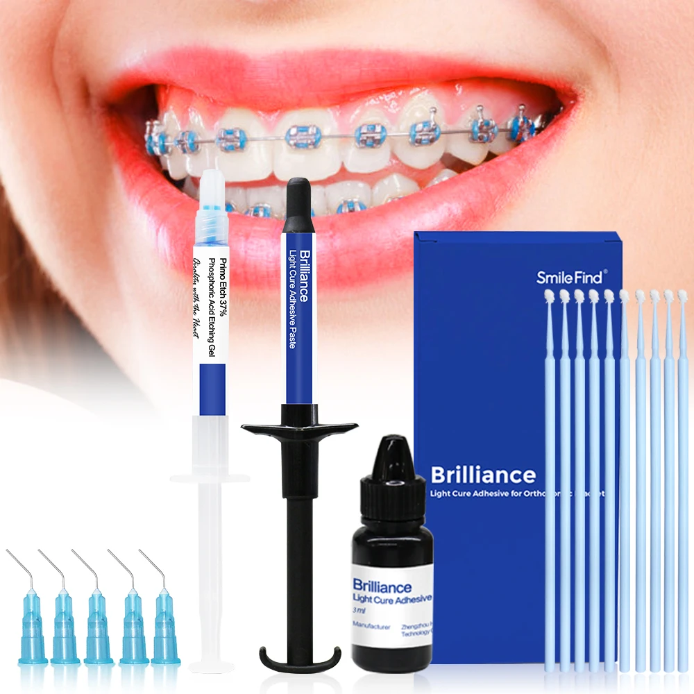 

Dental Orthodontic Light Curing Adhesive For Metal Bracket ceramics Brace Invisible Attachment Bonding Agent Adhesive Primer Kit
