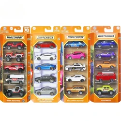 Orijinal Mattel Matchbox araba 1/64 Diecast 5 paket Set Tesla 20 yıldönümü Volkswagen Model araç oyuncaklar Boys için doğum günü hediyesi