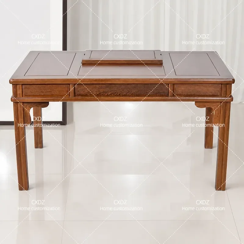 1.2m Solid Wood Chinese Style Kung Fu Tea Table Large Coffee Table Simple Household Office Small Tea Desk 1 Meter Natural