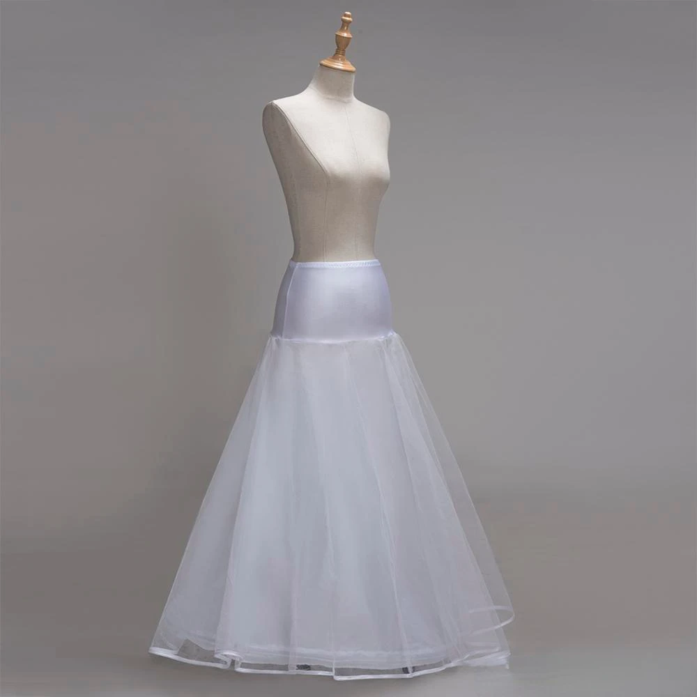 Jupon de mariage blanc en Satin, 1 cerceau, ligne A, jupe de mariage, accessoires Crinoline, CPA1338