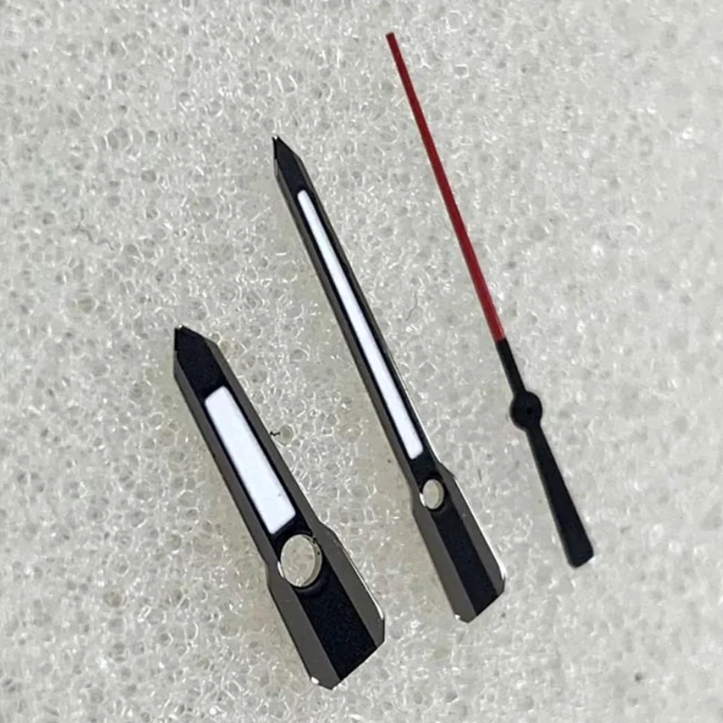 Высокое качество модифицированные зеленые светящиеся черно-красные 8 мм * 12 мм * 12,5 мм стрелки часов аксессуары для часов для механизма NH35/NH36/4R/7S