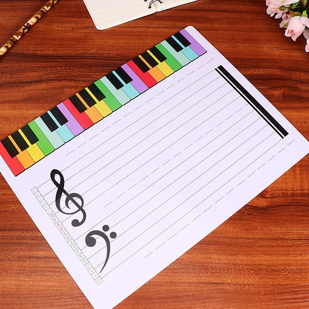 3Pcs Music Staff Erasable Plastic Whiteboard for Teaching Practice Home School Use Writable Music Note Board Reusable Portable