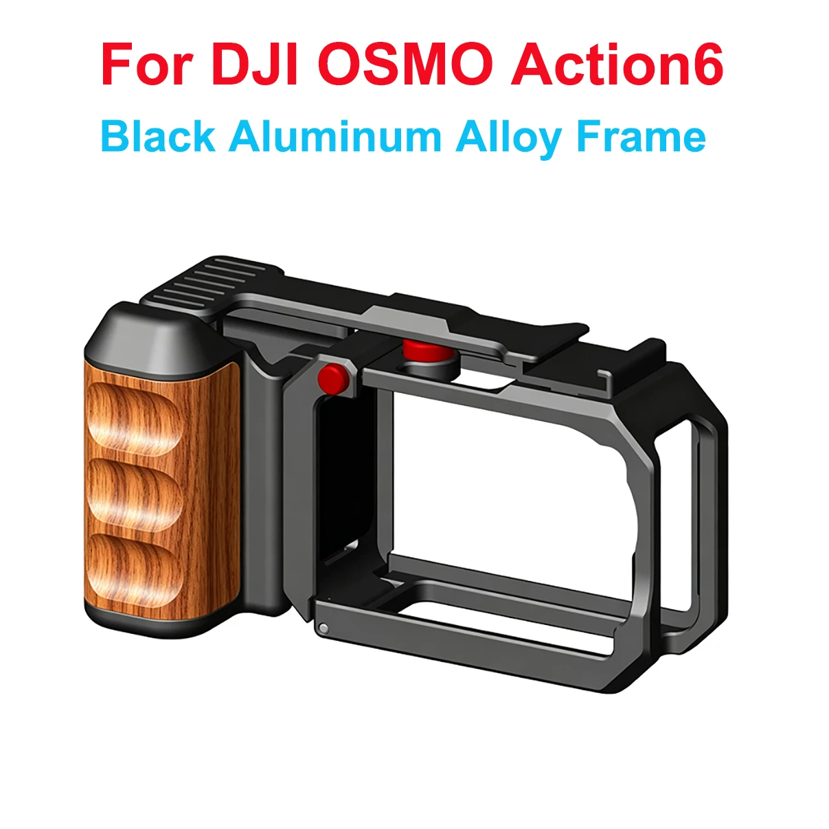BGNing für DJI OSMO Action6 Kamerakäfig mit Holzgriff, Metallrahmen-Schutzkäfig für OSMO Action 5Pro 4 3 – Detail 1