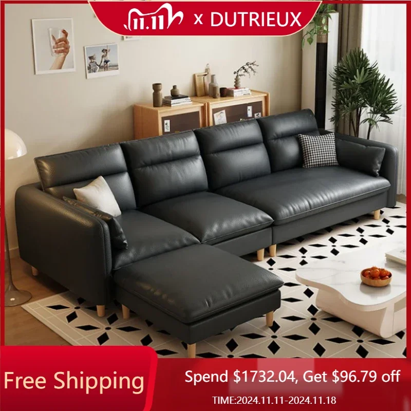 

Luxury Fancy Large Sofa Black Comfortable Relaxing Lounge L Shape Modular Sofa Puff Single Designer Salon Meuble Furniture