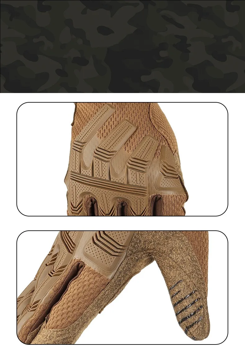 Touch Sceen Taktische Handschuhe männer Paintball Schießen Airsoft Kampf Fahrrad Gummi Schutz Anti-Skid Voll Finger Handschuhe Frauen – Detail 11