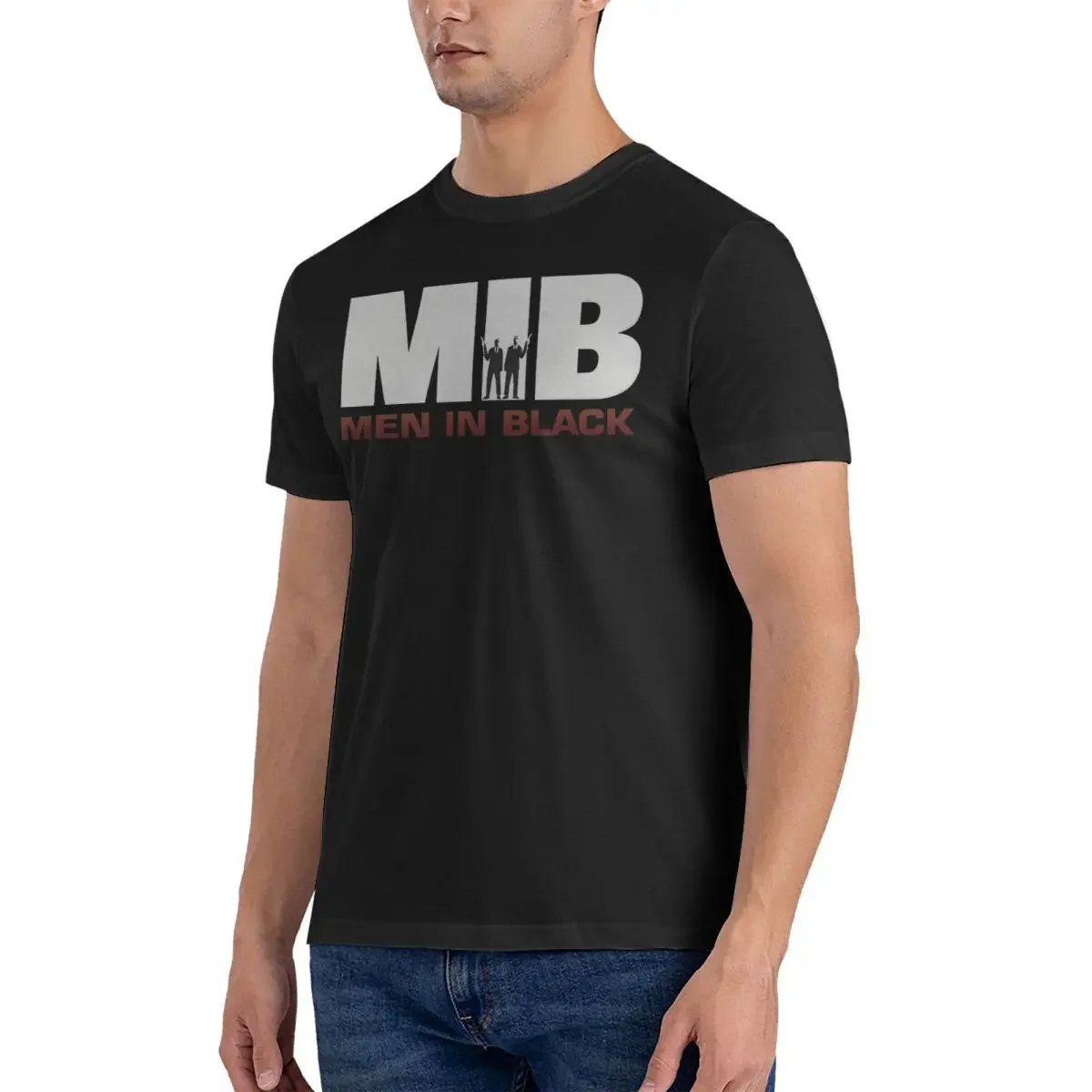 MIB Men In Black Men T Shirts M-Men In Black Movie Vintage Tees Short Sleeve Crewneck T-Shirts Cotton Summer Clothing