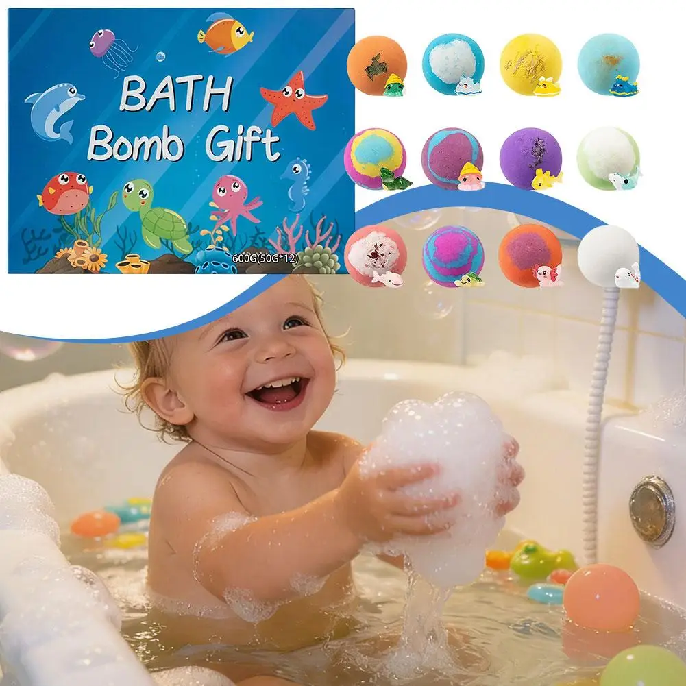 

50gx12 Bath Bombs For Kids With Surprise Toys Inside For Kids Boys And Girls Holiday Bubble Bath With Cheerful Scent