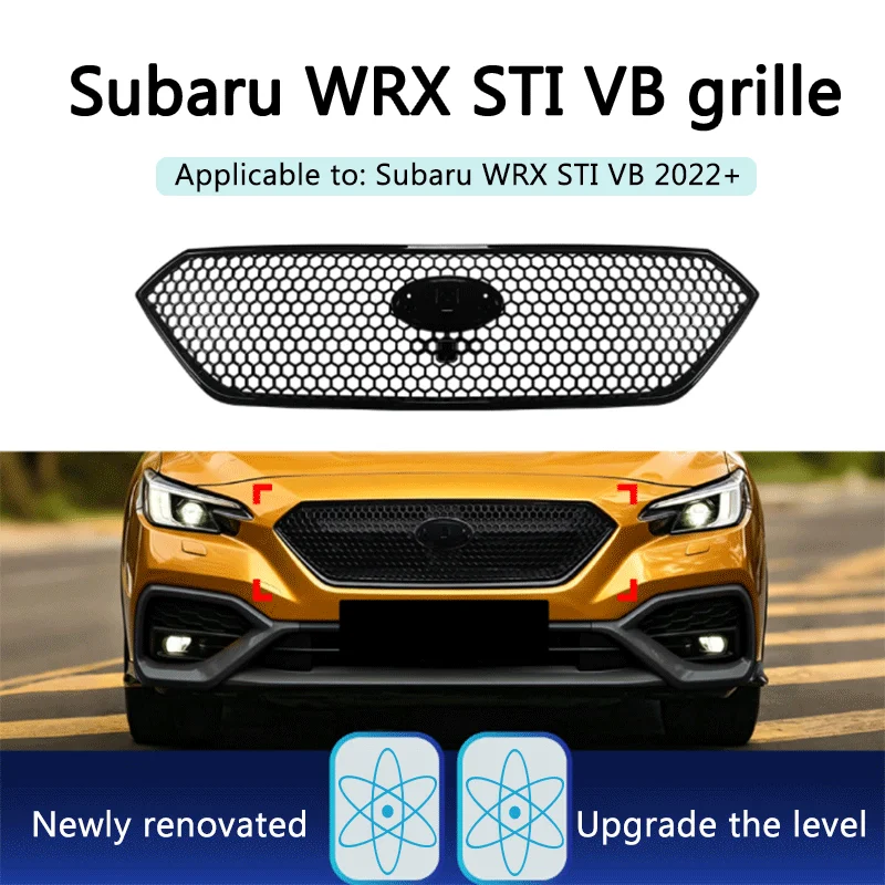 1 Set Black ABS Front Grille Mesh Cover Cross Border Modification Accessories For Subaru WRX STI VB 2022+ Style