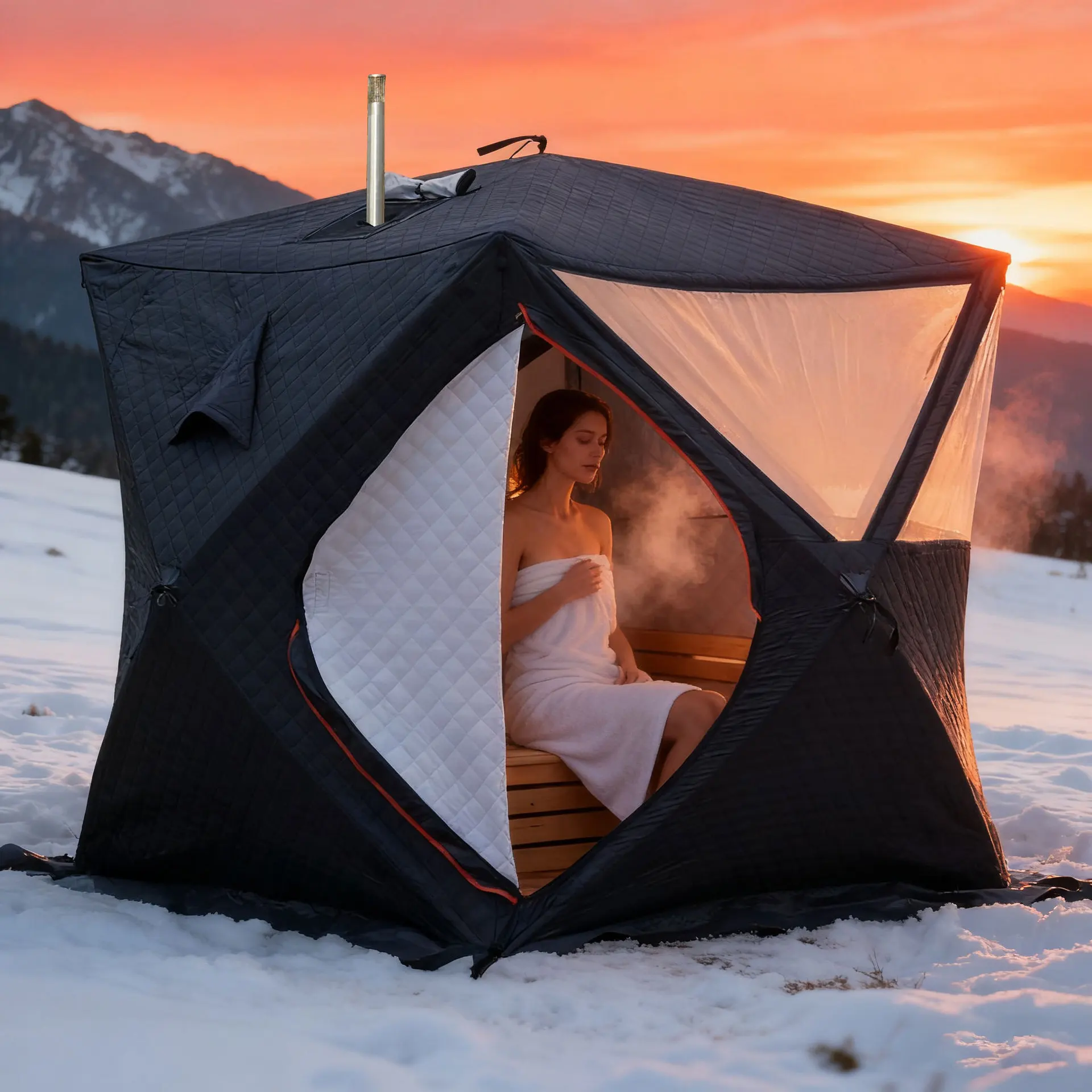 Steam sauna tent winter fishing tent outdoor warm snow fishing house
