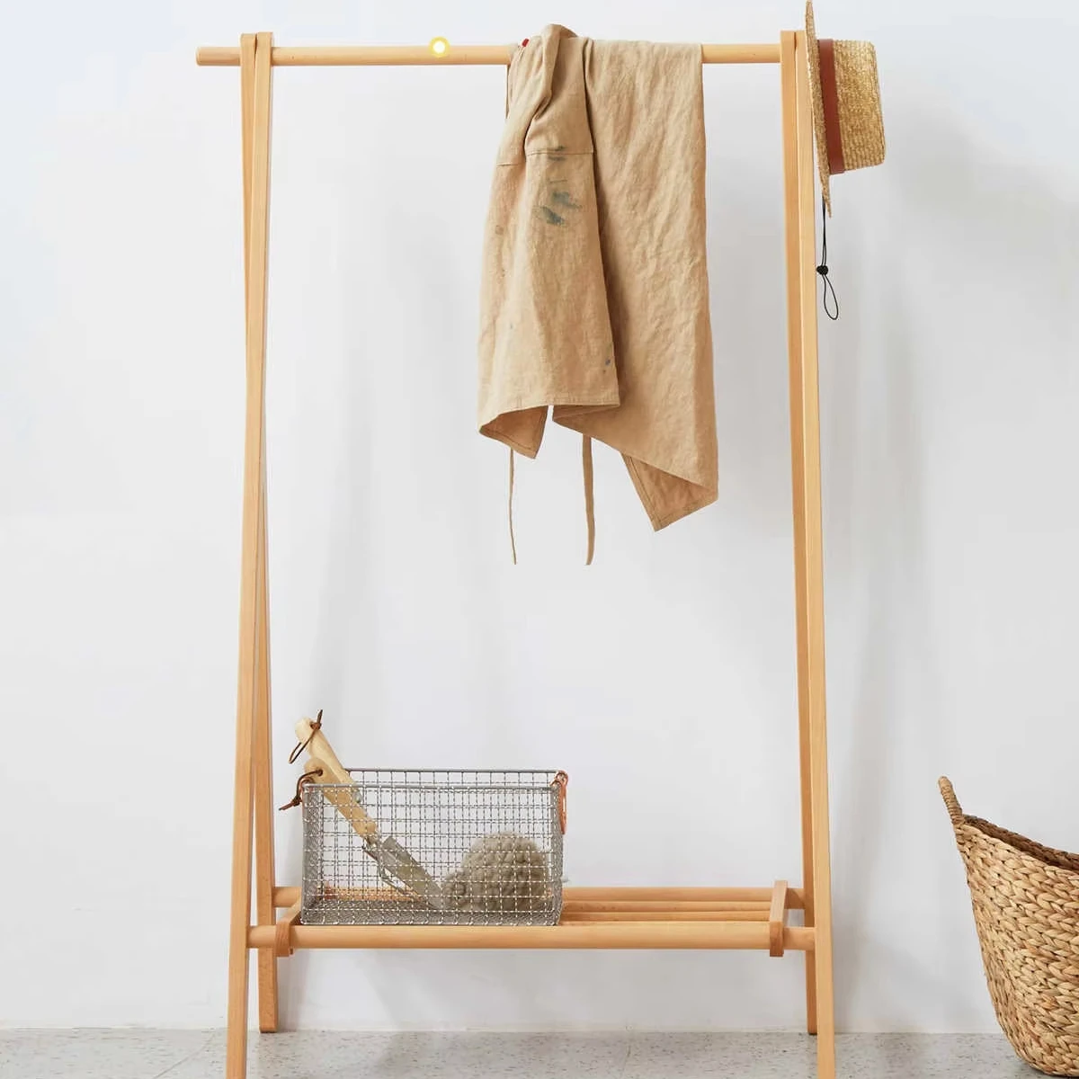 

# Solid Wood Coat Rack All Wooden Wall Hanging Rack Clothes And Hats