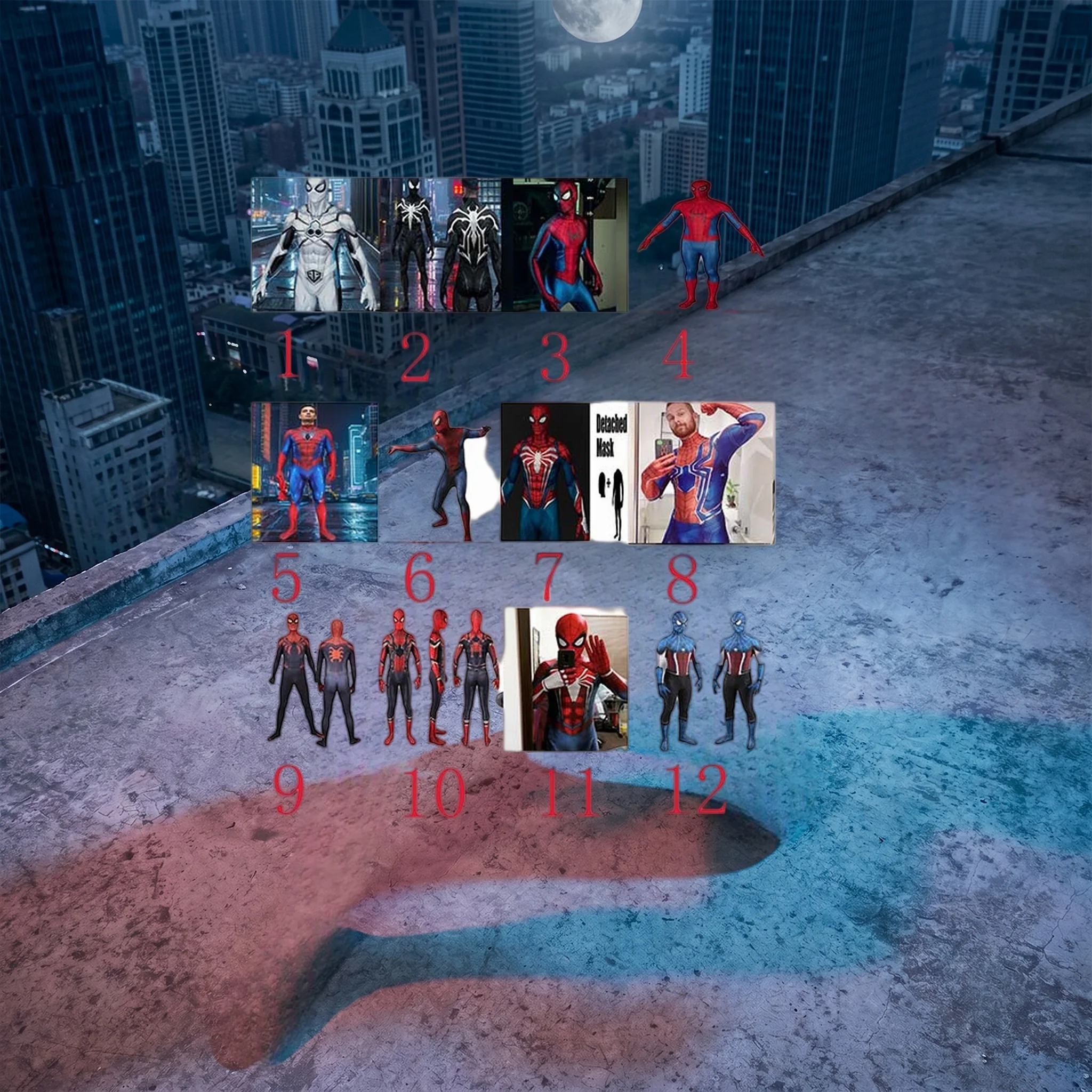 Traje de Cosplay de Superhéroe para Adultos, Traje Zentai, Disfraz de Halloween para Hombre -11