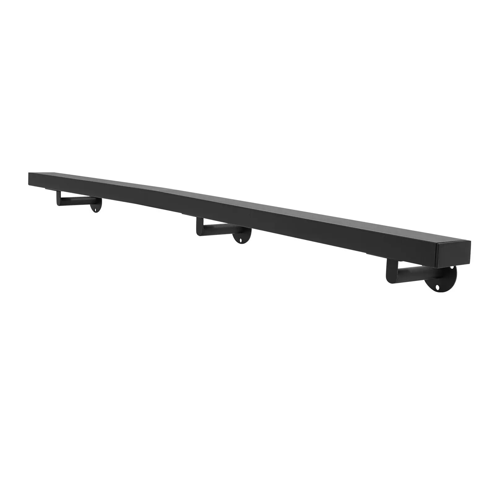 طقم درابزين الدرج الحديث باللون الأسود من الفولاذ المقاوم للصدأ للاستخدام الداخلي والخارجي ودرابزين الدرج على الحائط