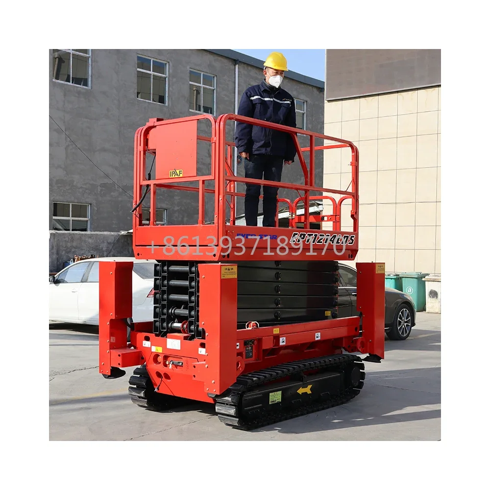 4-18m Hydraulic Scaffolding Manlift Elevated Platform Mobile Tracked Scissor Work Platform Lift