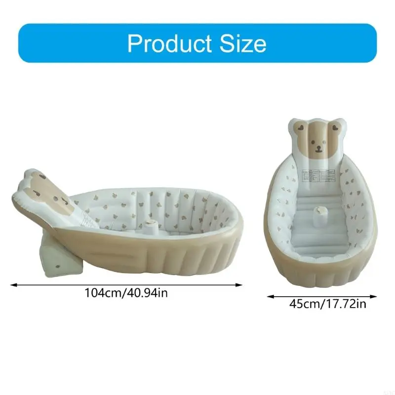 A5YC Gentle aufblasbare Babys Badewanne tragbarer Innenräume Freien Nonslip Basis für ein sicheres hautfreundliches Baden