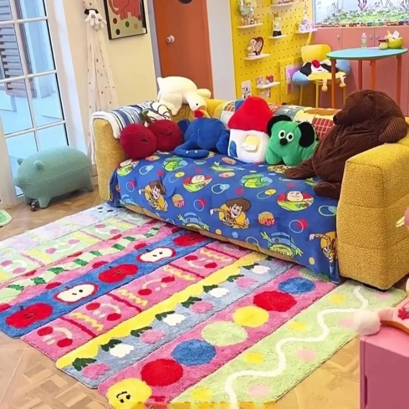 New Colorful Tufted Flocking Rugs Bedroom Living Room Washable Carpet Non Slip Hallway Entrance Mat Home Decor Floor Mats