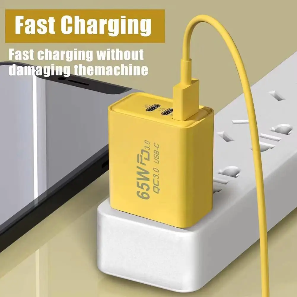 

65W Type C Charger Quick Charge QC3.0 USB PD Adapter With 3 Ports For Samsumg iPhone Dropshipping