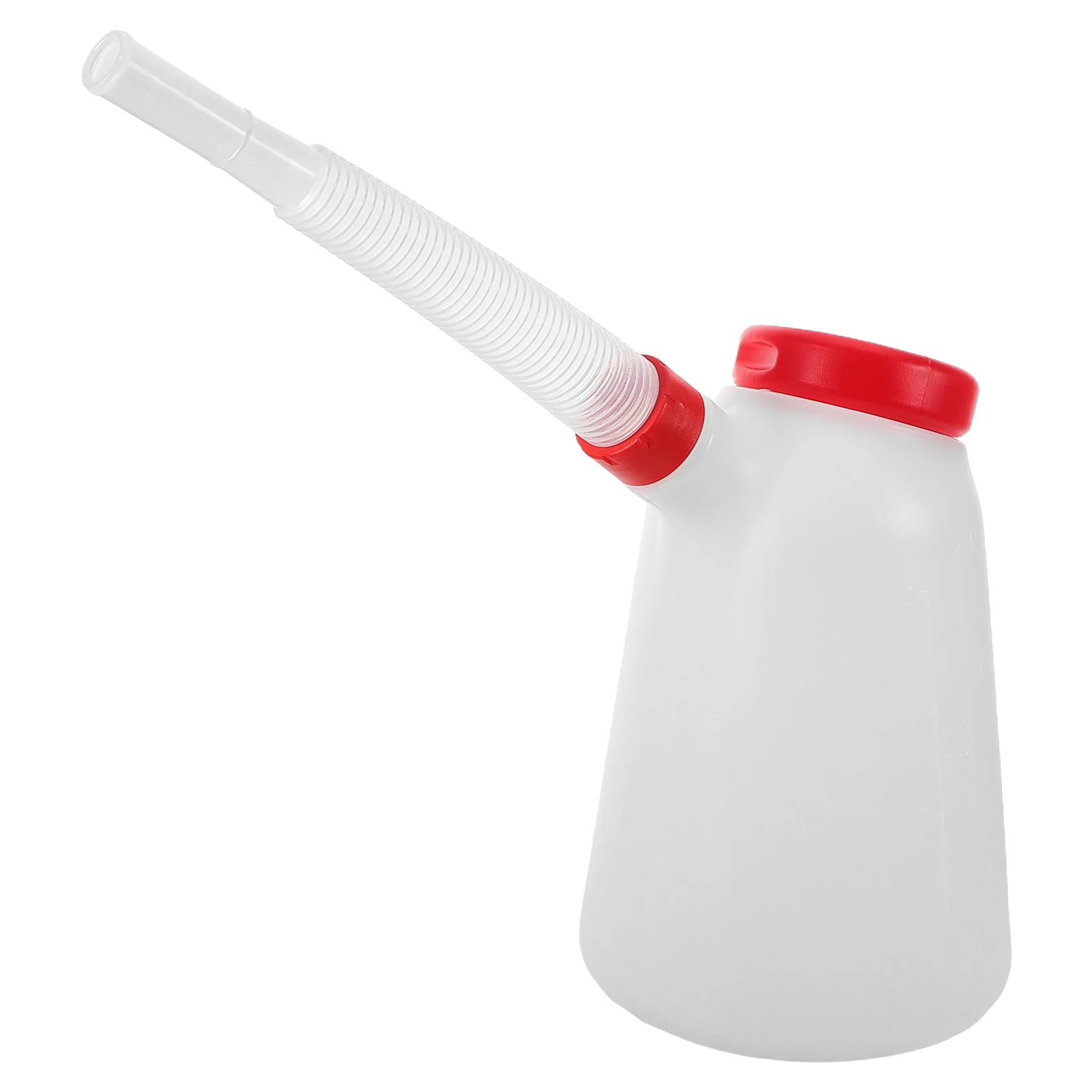 

Plastic Oil Jug With Long Spout 5L Red Lid Plastic Scale Oil Refueling Injector Oil Measuring Container For Car Boat Automotive